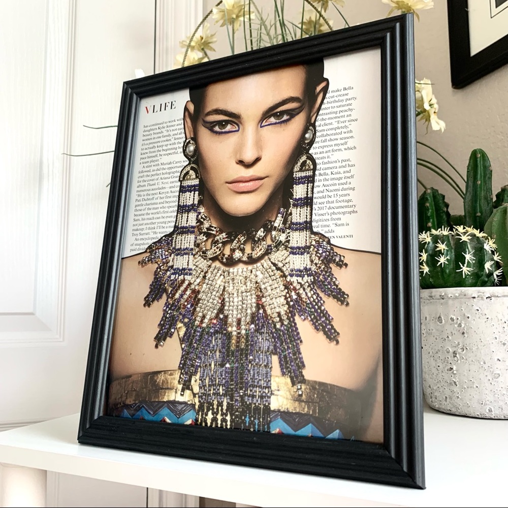 Vogue Statement Jewelry Wall Art Bold Editorial Portrait Glam Decor Collage